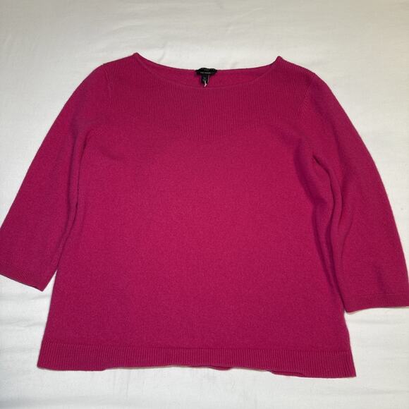 Talbots Petite Pink 2 Ply Cashmere Sweater 3/4 Sleeve Pullover Womans Sz LP EUC - Picture 1 of 12